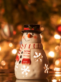 Screenshot №1 pro téma Christmas Snowman Candle 240x320