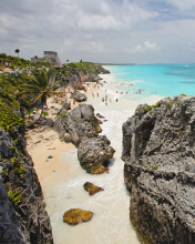 Обои Cancun Beach Mexico 176x220