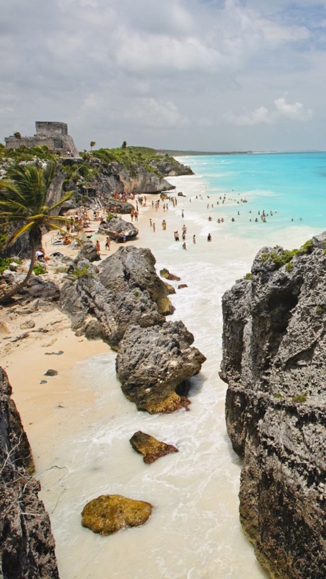 Обои Cancun Beach Mexico 640x1136