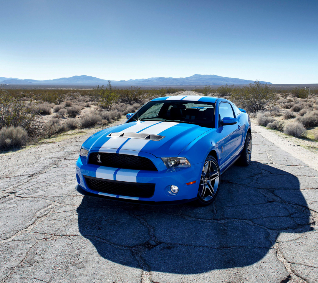 Обои Blue Ford Mustang GT 1080x960