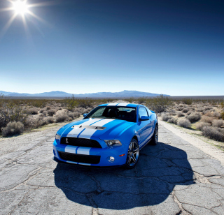 Blue Ford Mustang GT sfondi gratuiti per iPad mini