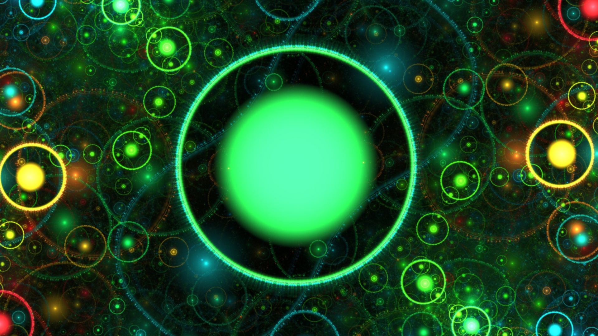 Screenshot №1 pro téma 3D Green Circles 1920x1080
