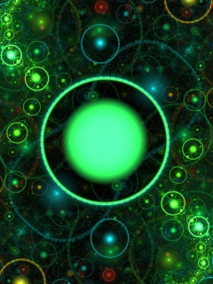Das 3D Green Circles Wallpaper 240x320