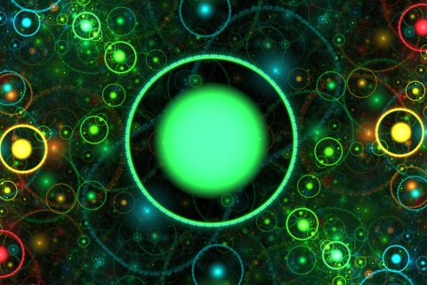 Fondo de pantalla 3D Green Circles 480x320
