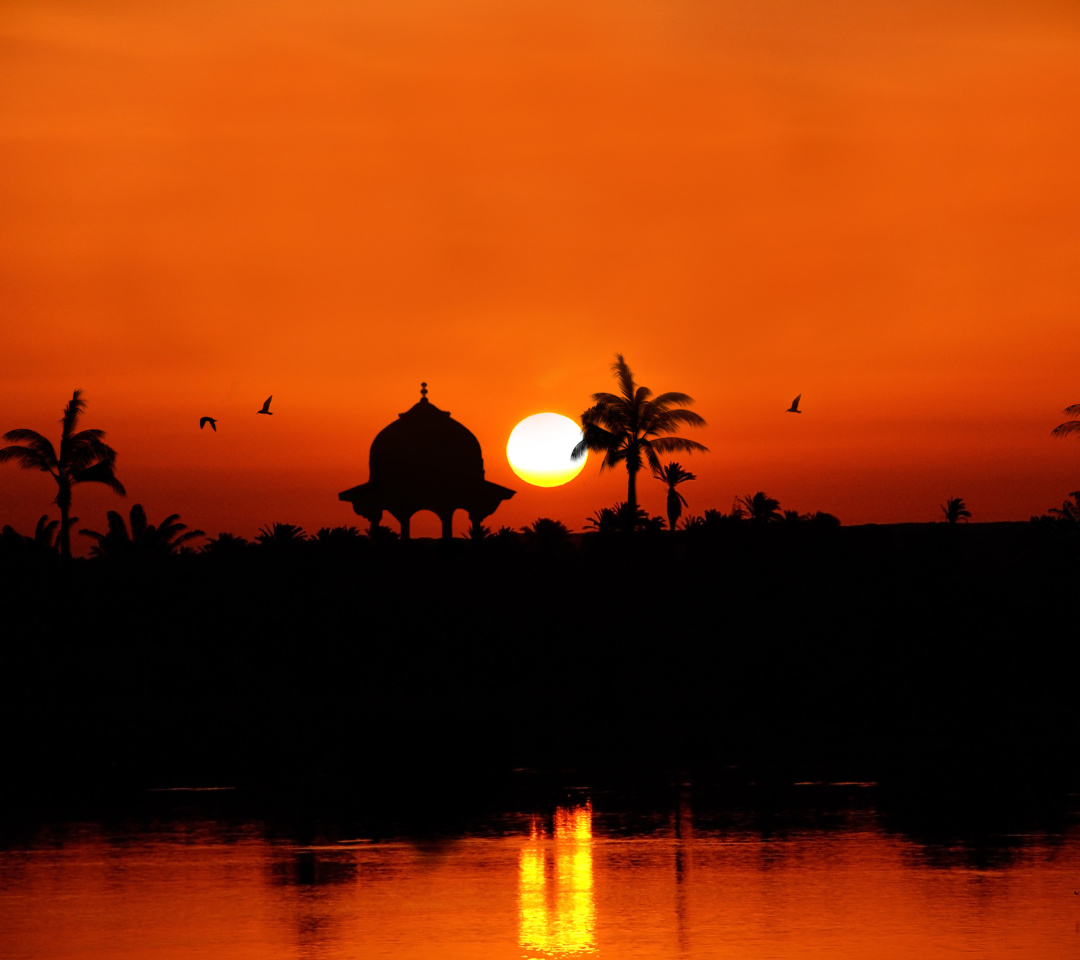 Das Egypt Nile Sunset Wallpaper 1080x960