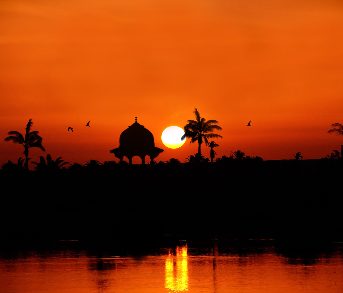 Обои Egypt Nile Sunset 1200x1024