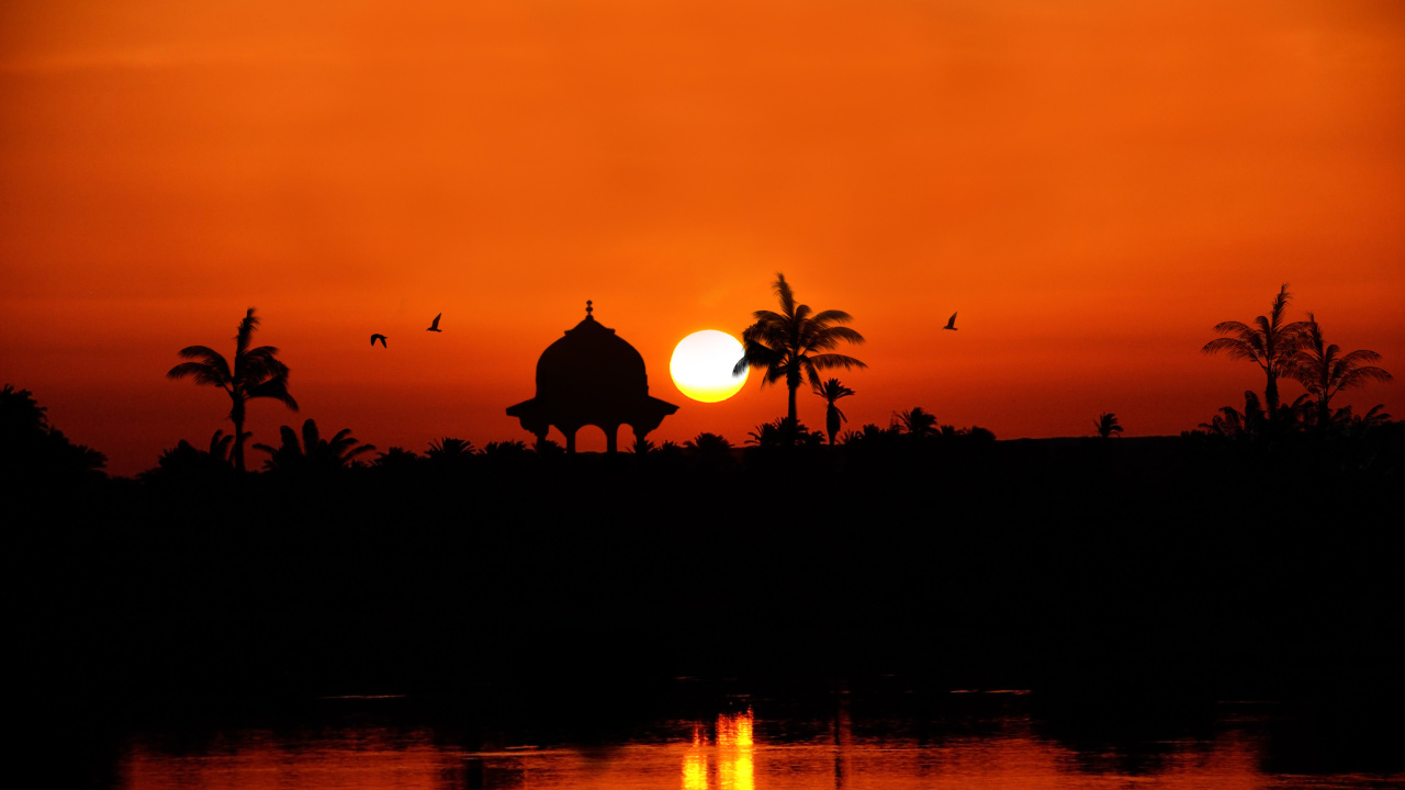 Egypt Nile Sunset wallpaper 1280x720