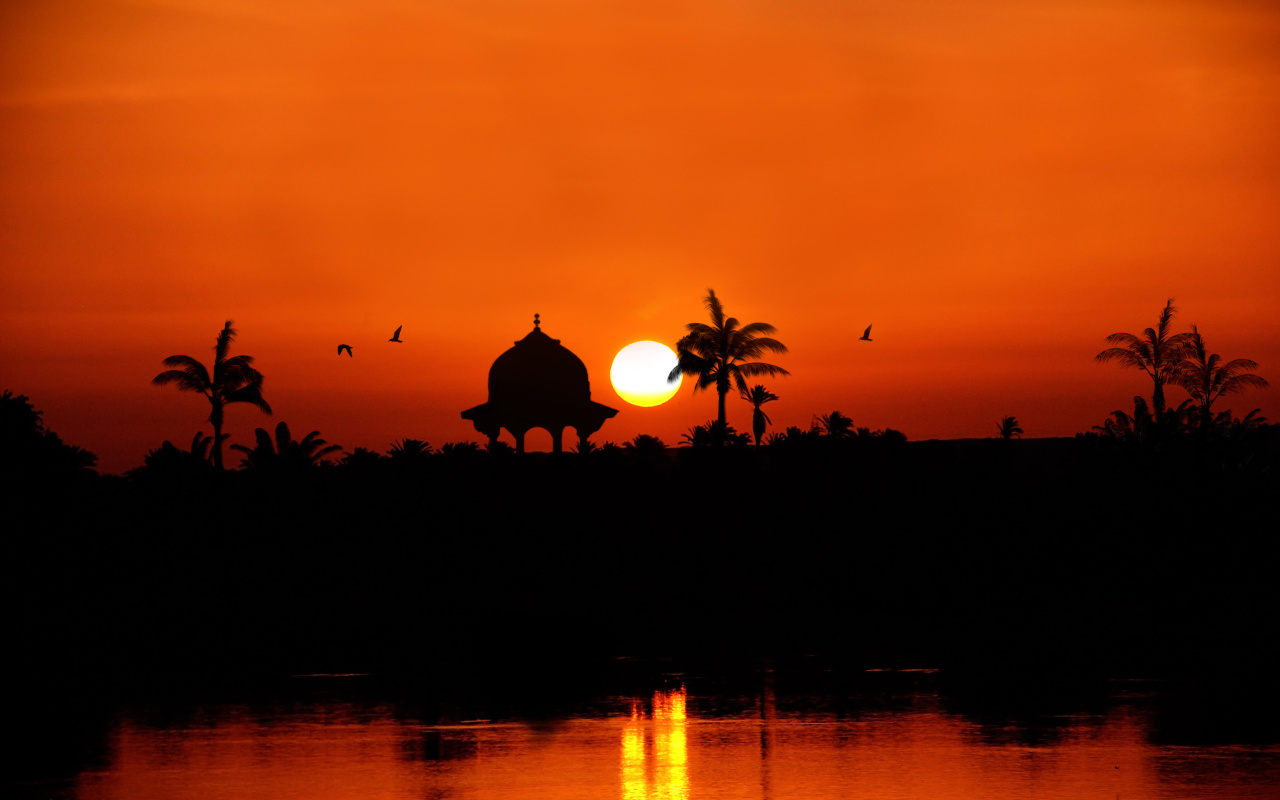 Egypt Nile Sunset wallpaper 1280x800