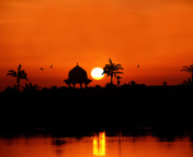 Egypt Nile Sunset wallpaper 176x144