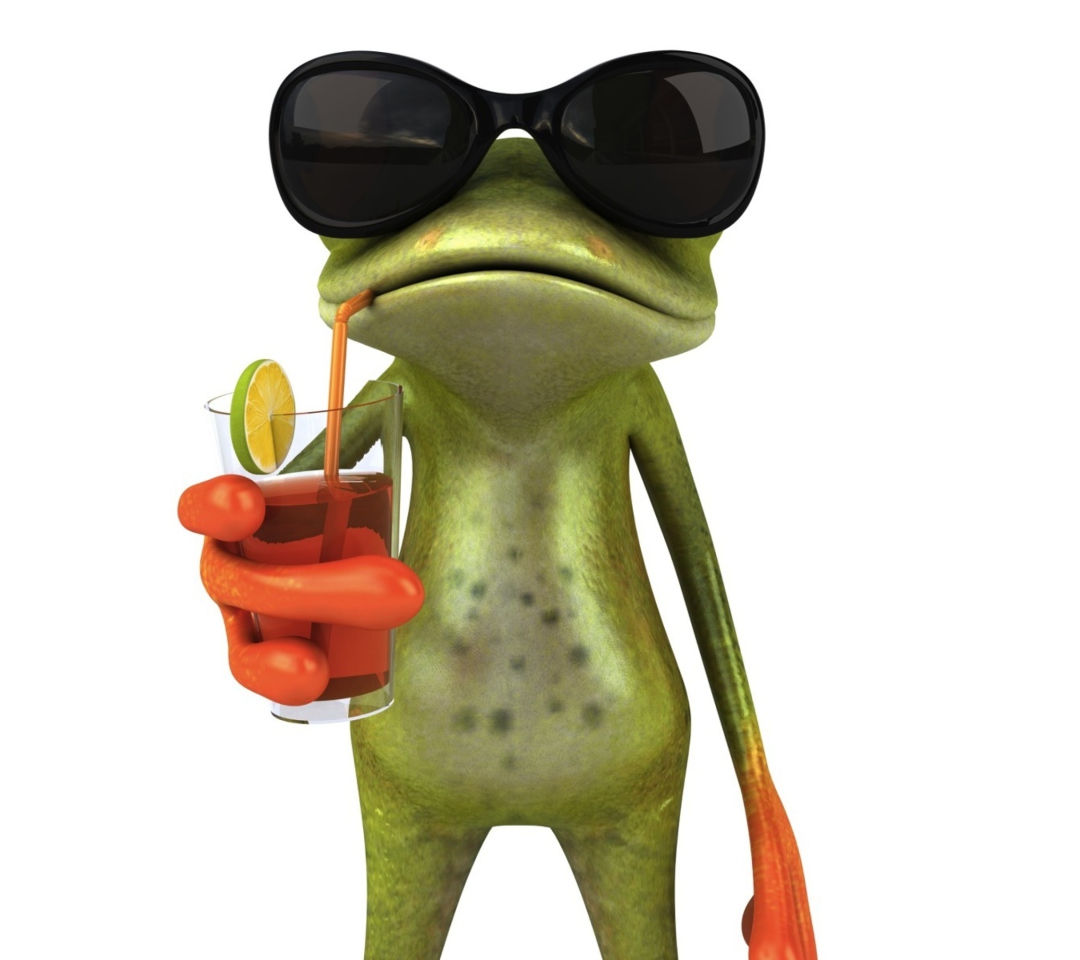Das 3D Frog Chilling Out Wallpaper 1080x960