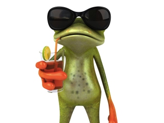 Das 3D Frog Chilling Out Wallpaper 320x240