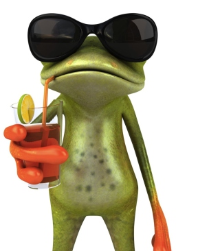 Kostenloses 3D Frog Chilling Out Wallpaper für 320x480