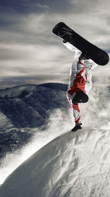 Fondo de pantalla Snowboarding in Austria, Kitzbuhel 360x640