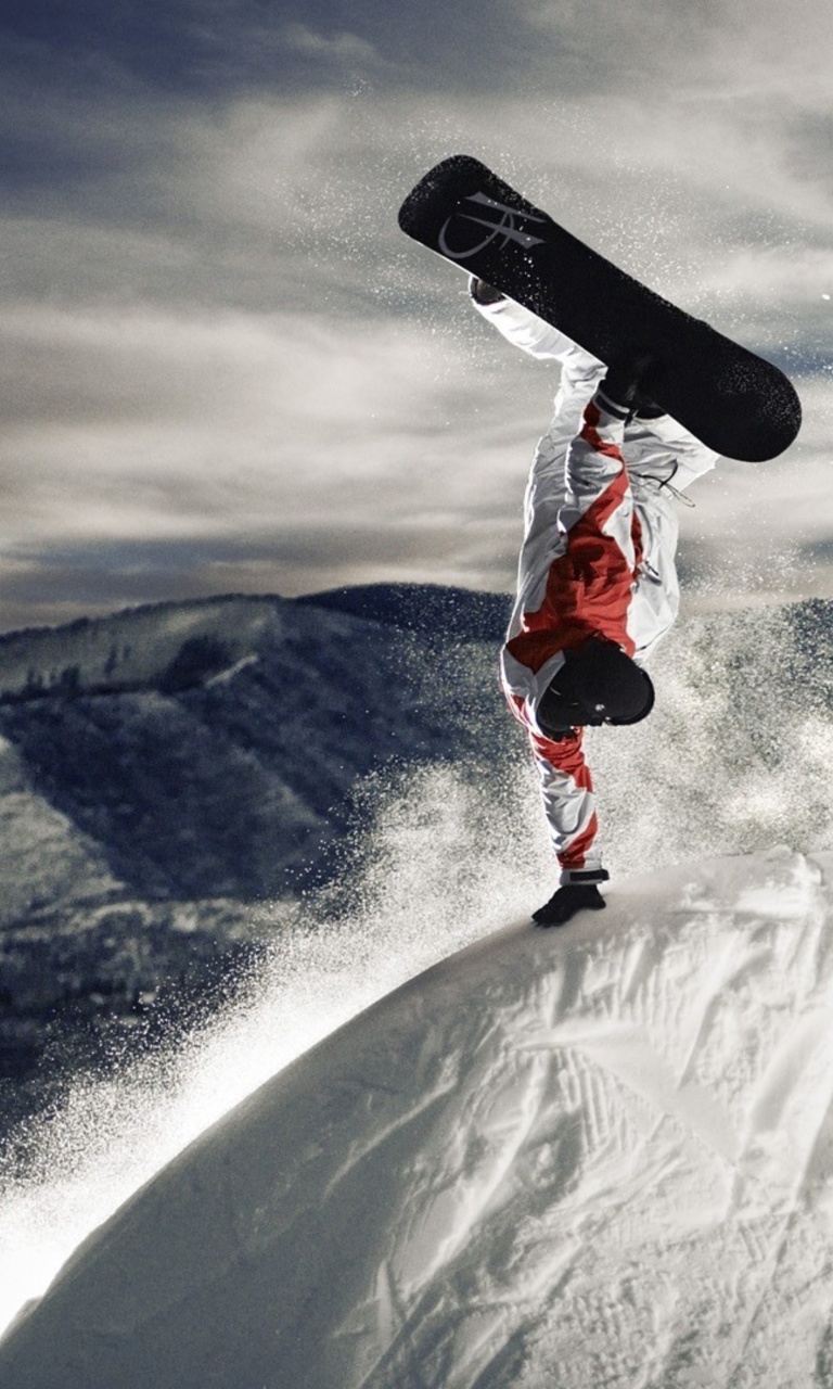 Snowboarding in Austria, Kitzbuhel wallpaper 768x1280