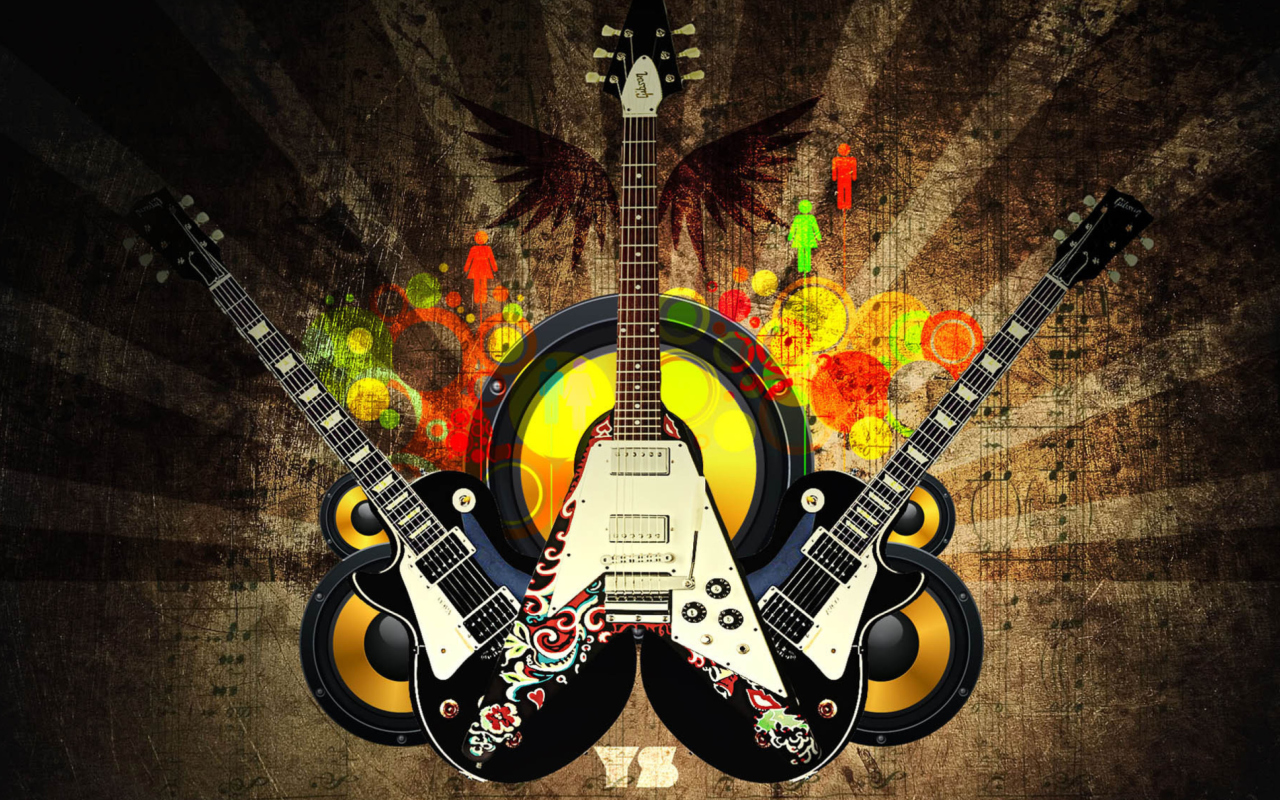 Das Cute Guitars Wallpaper 1280x800