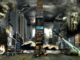 Times Square Disaster wallpaper 320x240