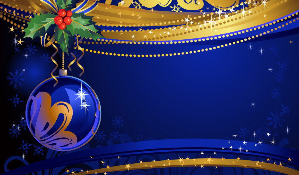Screenshot №1 pro téma Christmas tree toy Blue Ball 1024x600