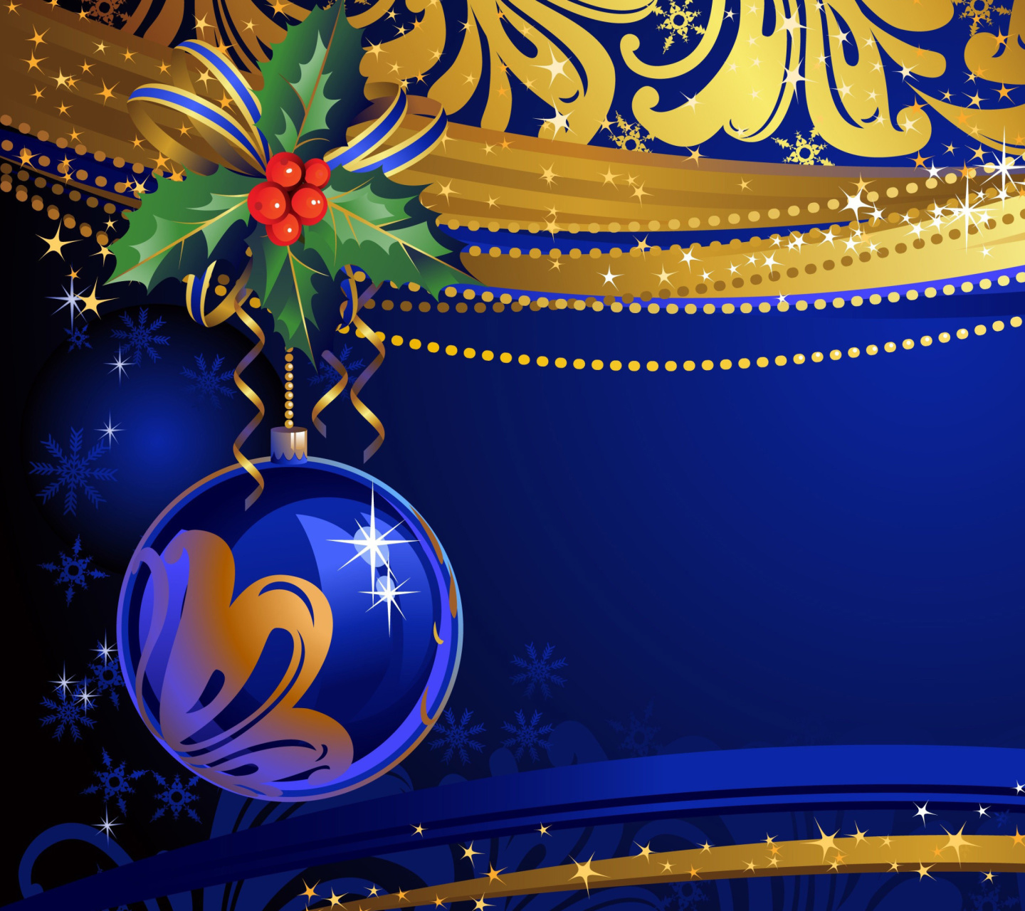 Christmas tree toy Blue Ball wallpaper 1440x1280
