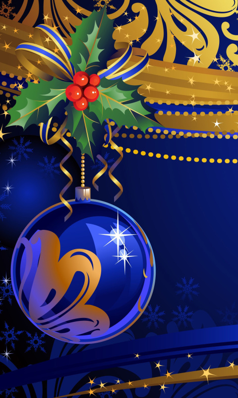 Screenshot №1 pro téma Christmas tree toy Blue Ball 480x800