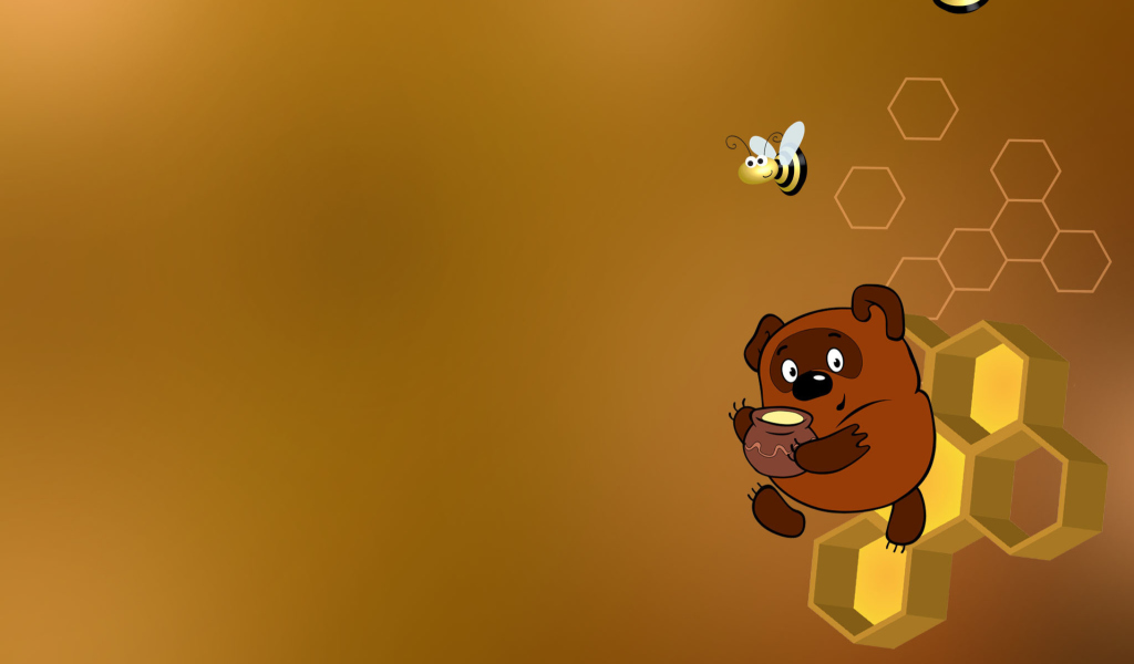 Das Winnie-The-Pooh And Honey Wallpaper 1024x600