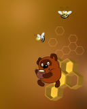Обои Winnie-The-Pooh And Honey 128x160