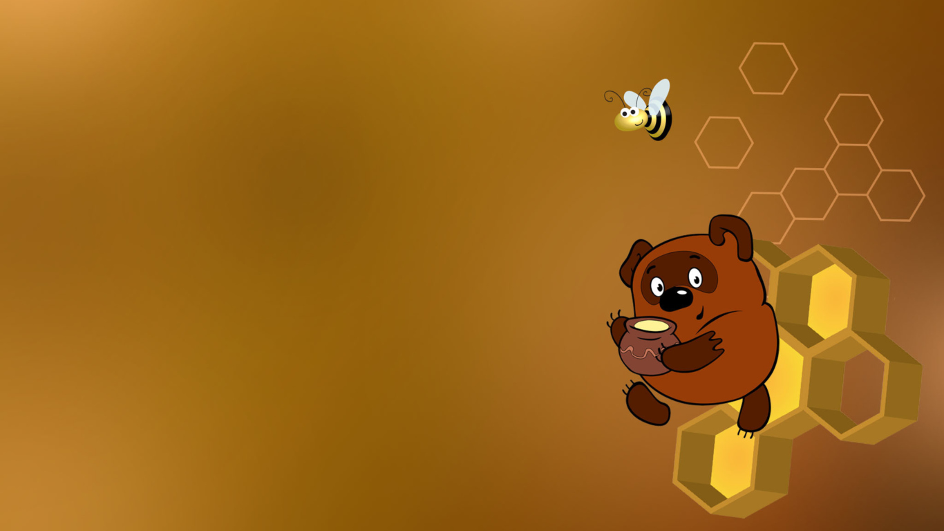 Das Winnie-The-Pooh And Honey Wallpaper 1366x768