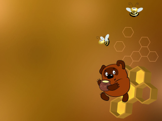 Обои Winnie-The-Pooh And Honey 320x240