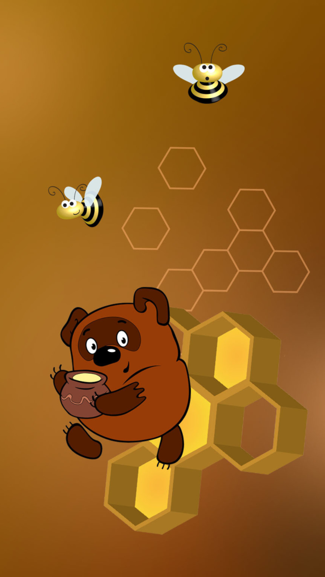 Winnie-The-Pooh And Honey wallpaper 640x1136
