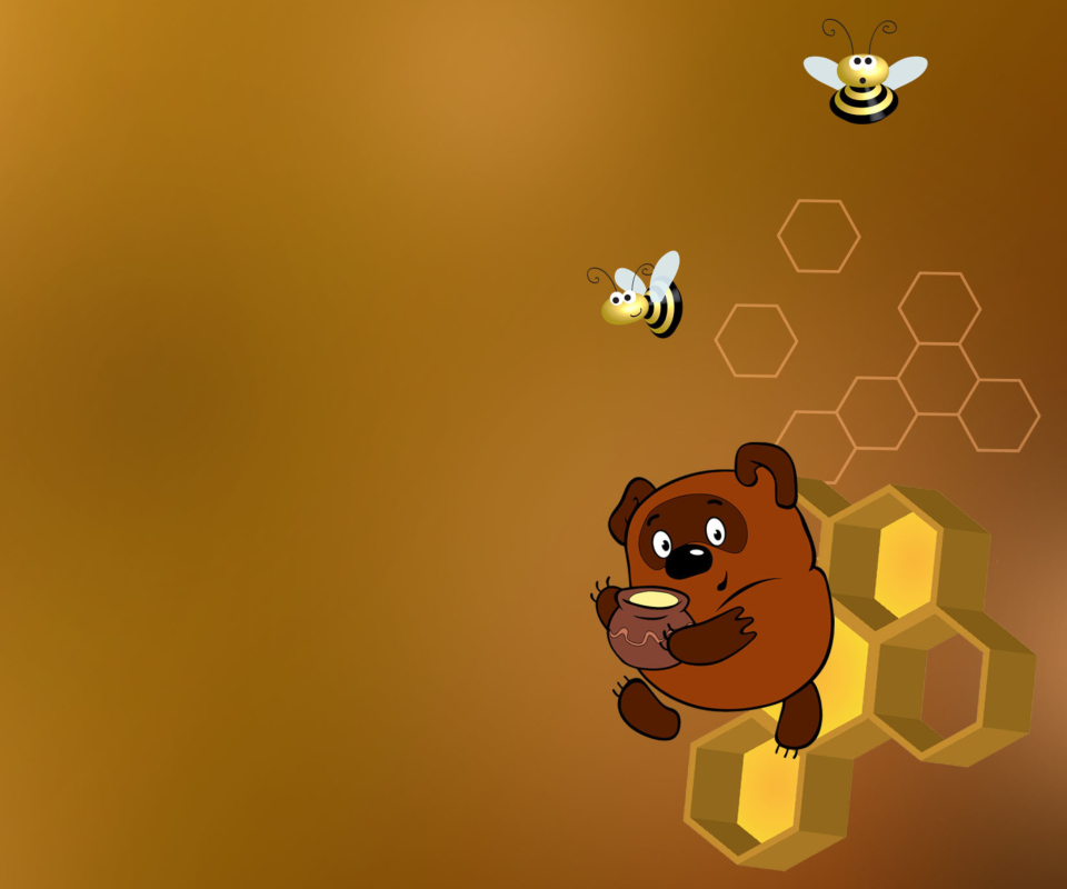 Обои Winnie-The-Pooh And Honey 960x800