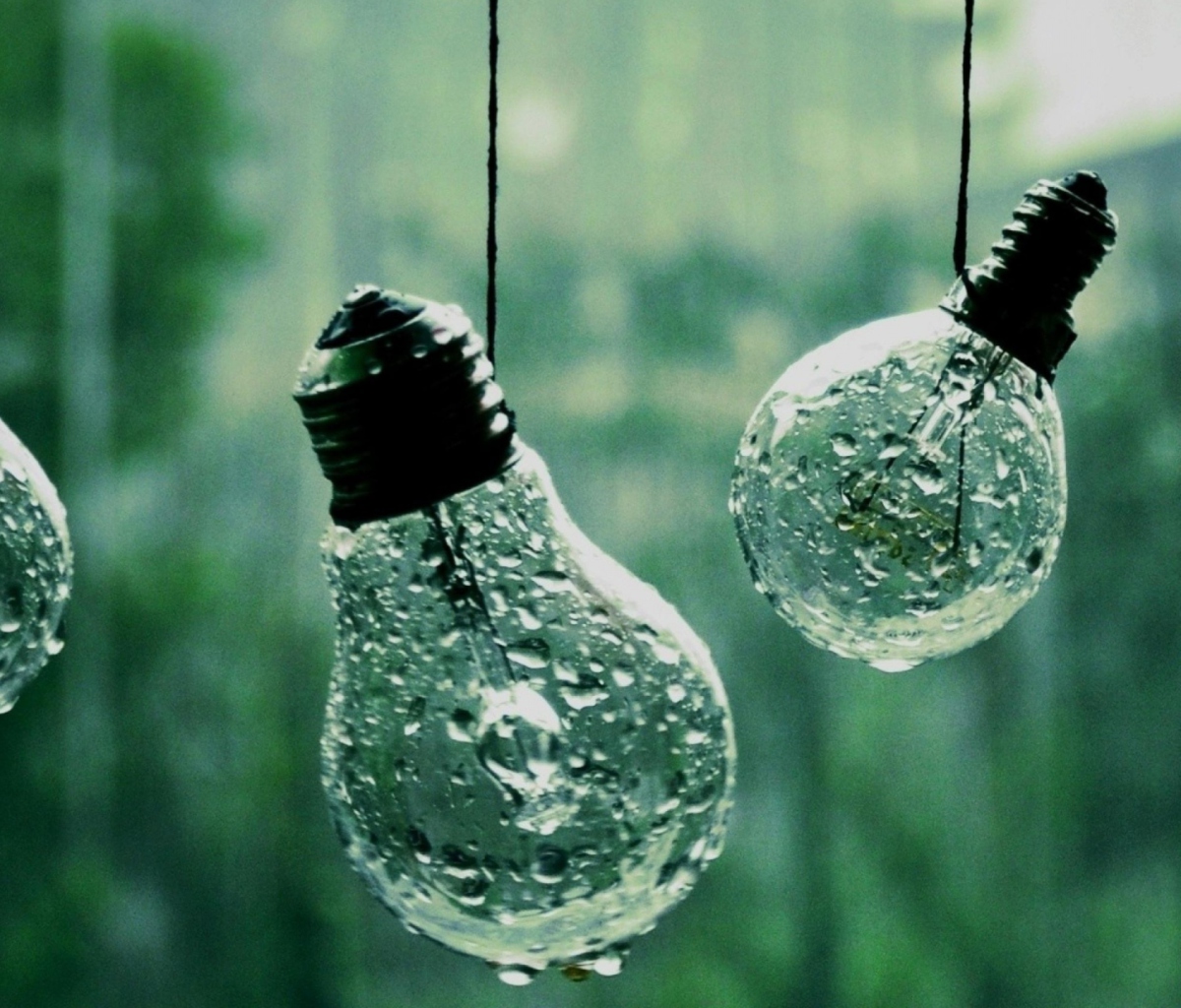Sfondi Light Bulbs And Water Drops 1200x1024