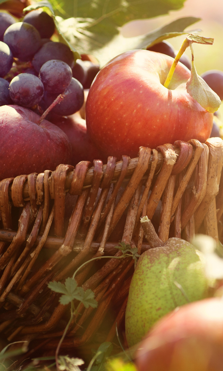 Das Apples and Grapes Wallpaper 768x1280