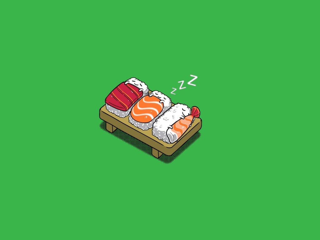 Das Sleeping Sushi Wallpaper 1024x768