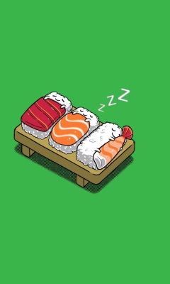 Обои Sleeping Sushi 240x400