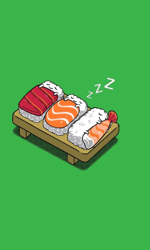 Fondo de pantalla Sleeping Sushi 480x800