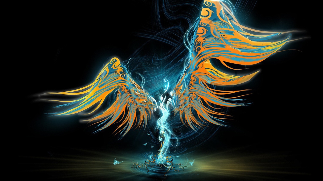 Abstract Angel wallpaper 1366x768
