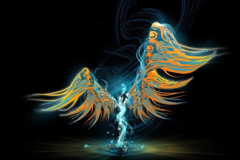 Abstract Angel wallpaper 480x320