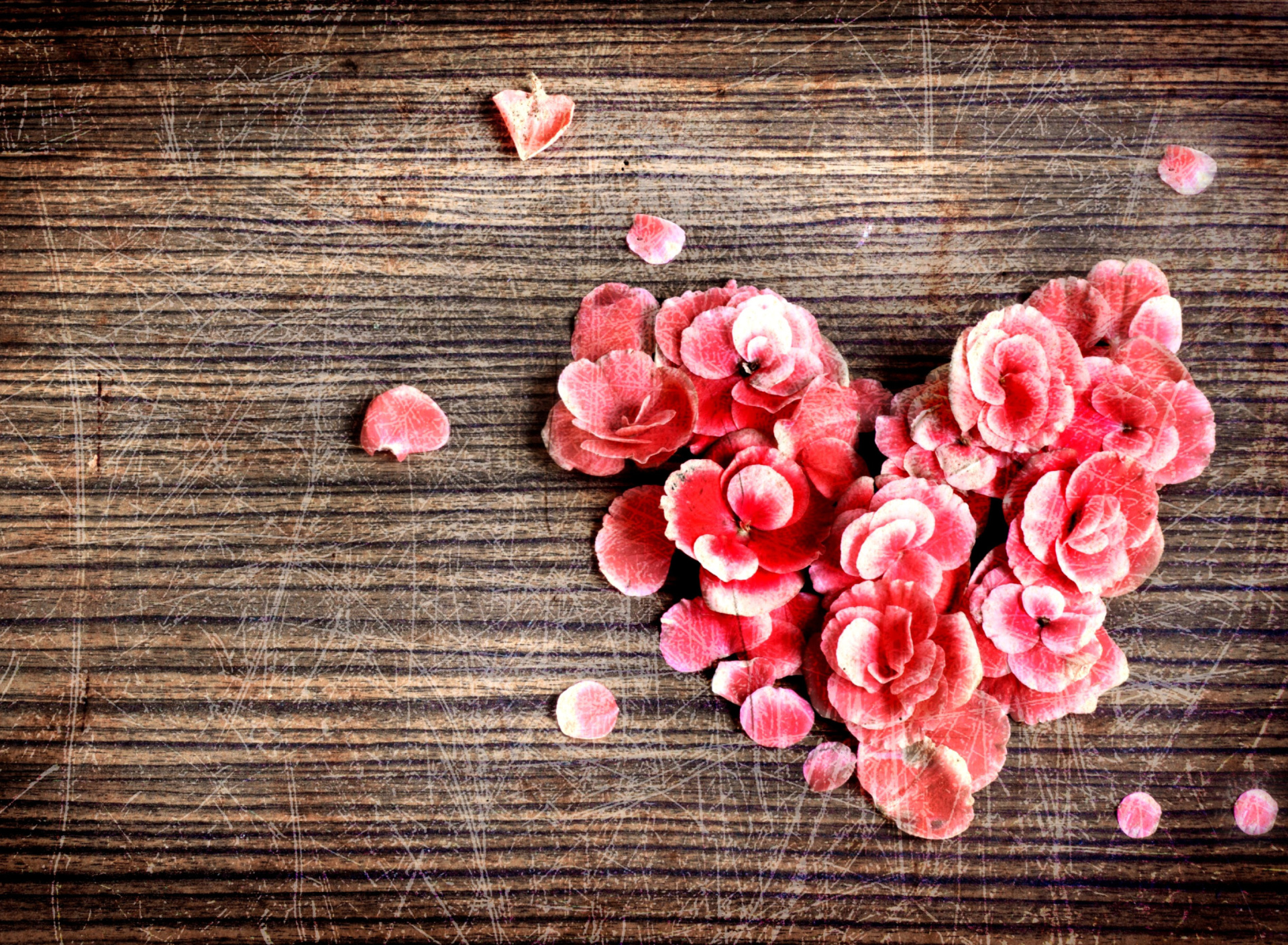 Fondo de pantalla Heart Shaped Flowers 1920x1408