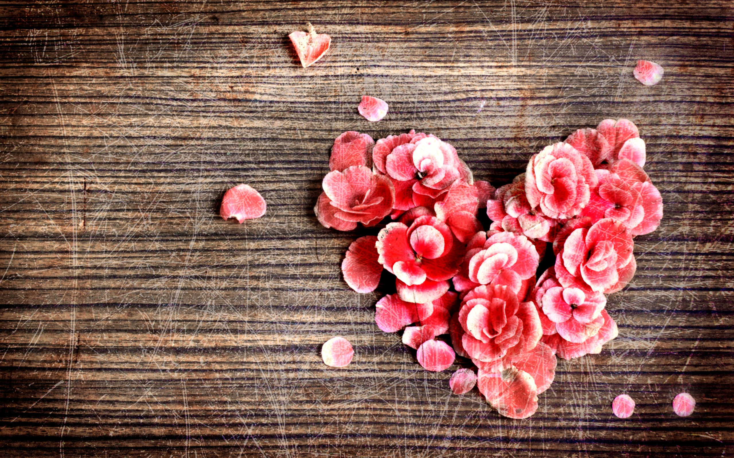 Das Heart Shaped Flowers Wallpaper 2560x1600