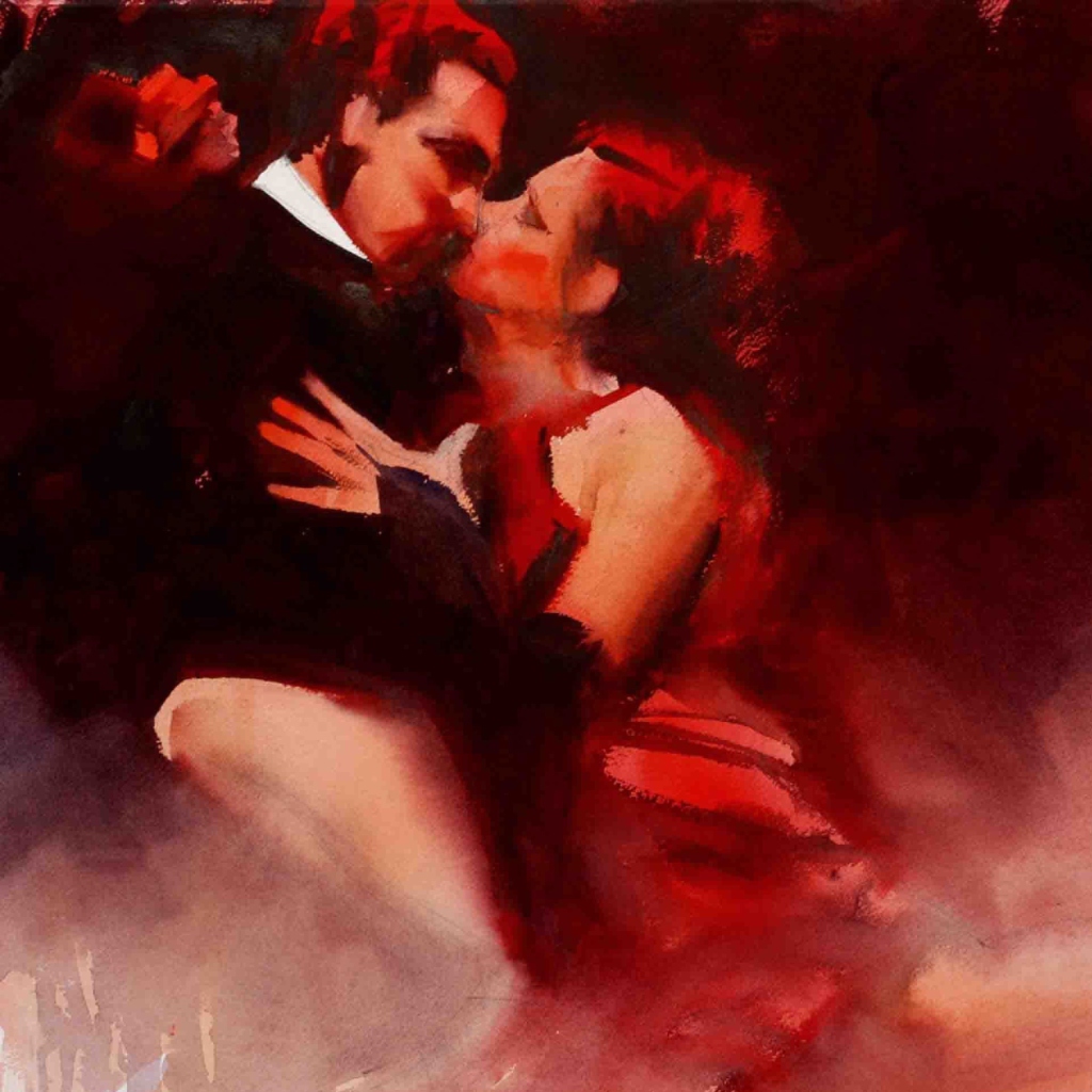 Kiss Of Love Watercolor Painting screenshot #1 1024x1024