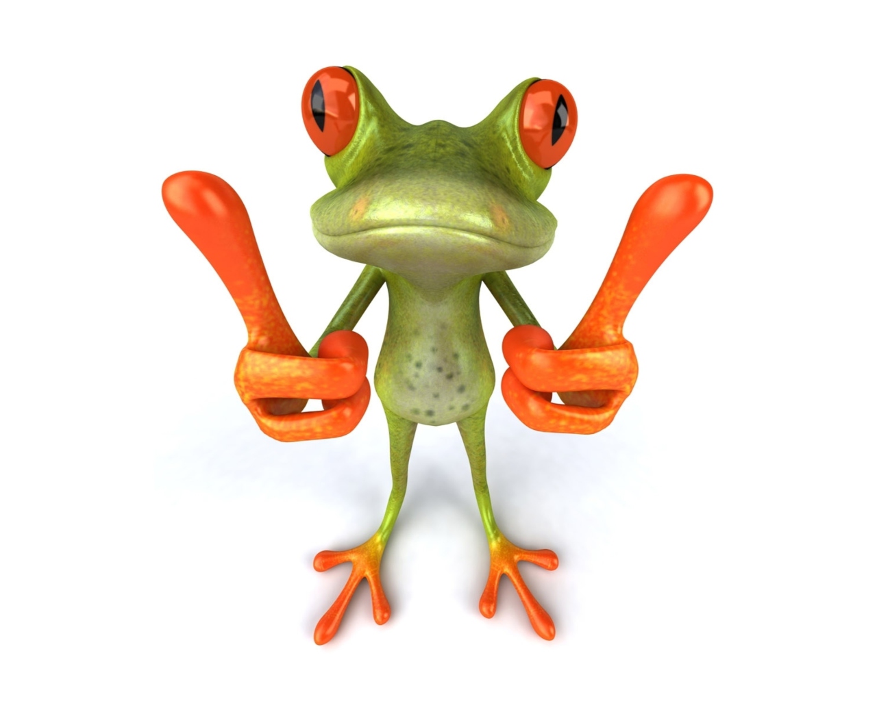 Обои 3D Frog Thumbs Up 1280x1024