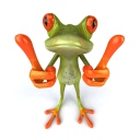 Обои 3D Frog Thumbs Up 128x128
