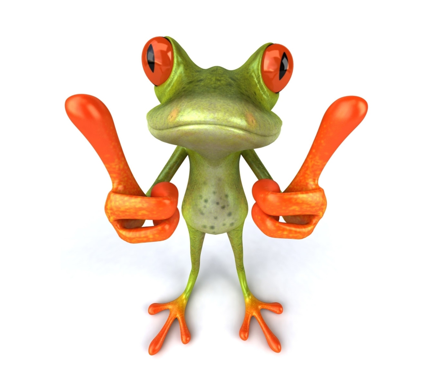 3D Frog Thumbs Up wallpaper 1440x1280
