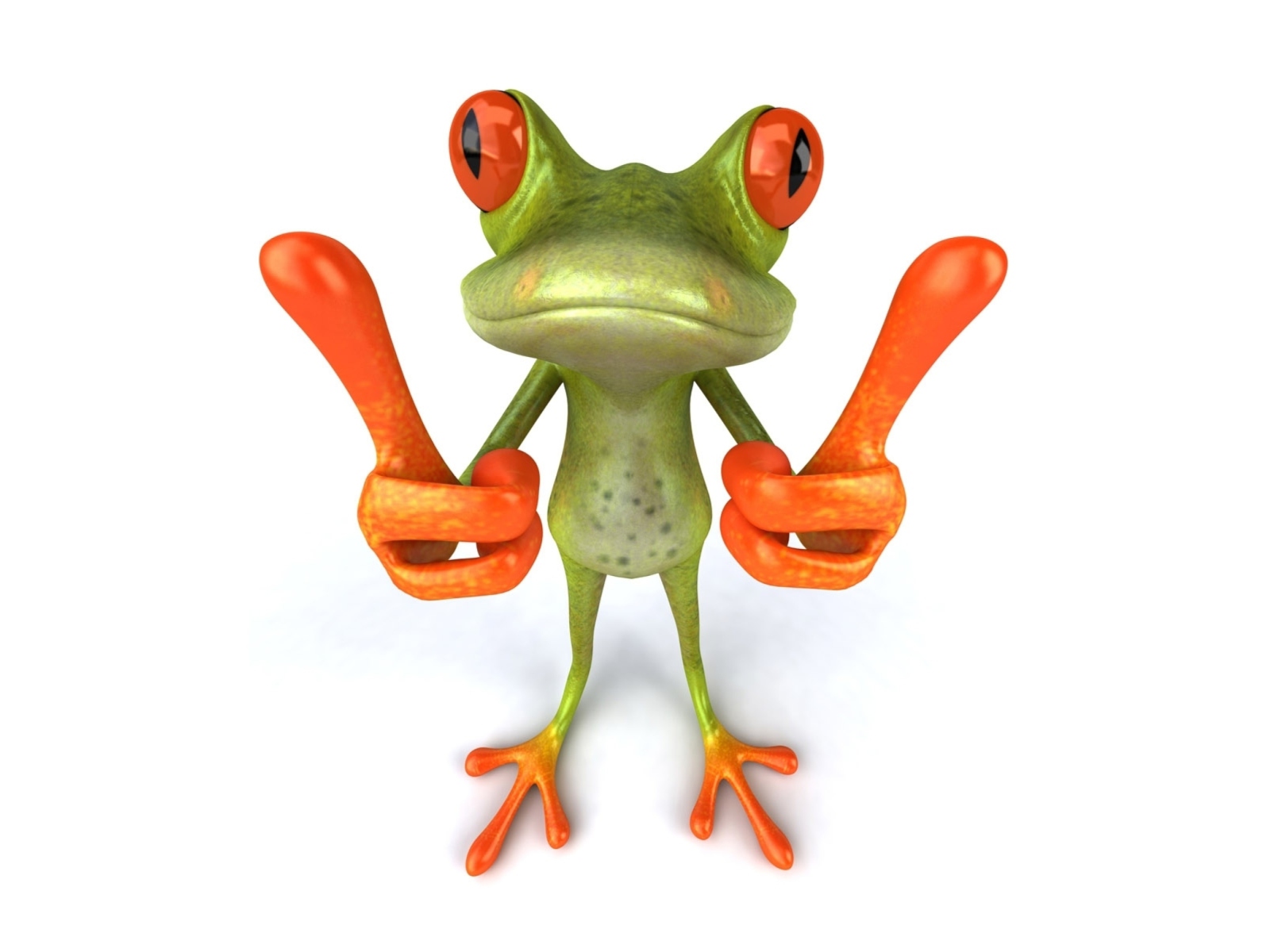 3D Frog Thumbs Up wallpaper 1600x1200
