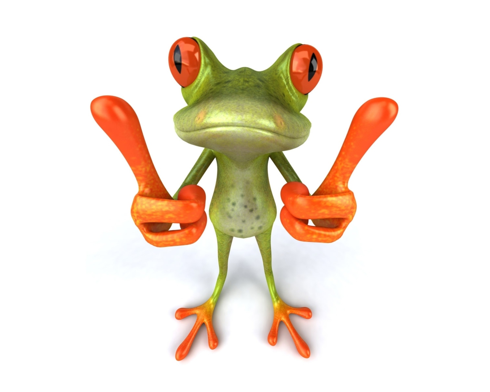 Das 3D Frog Thumbs Up Wallpaper 1600x1280
