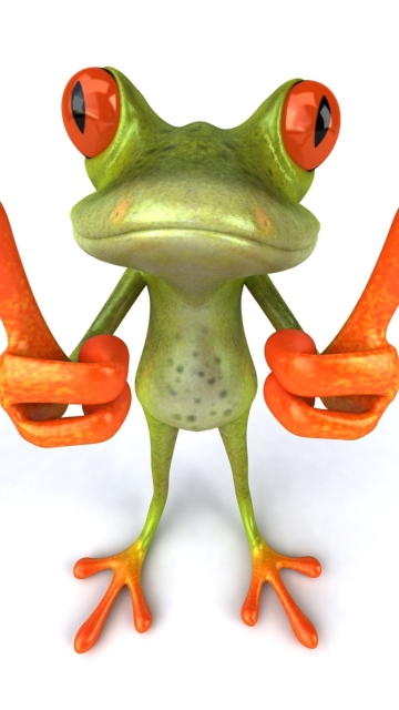 3D Frog Thumbs Up wallpaper 360x640