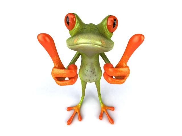 Обои 3D Frog Thumbs Up 640x480