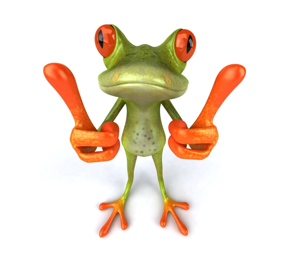 3D Frog Thumbs Up wallpaper 960x854