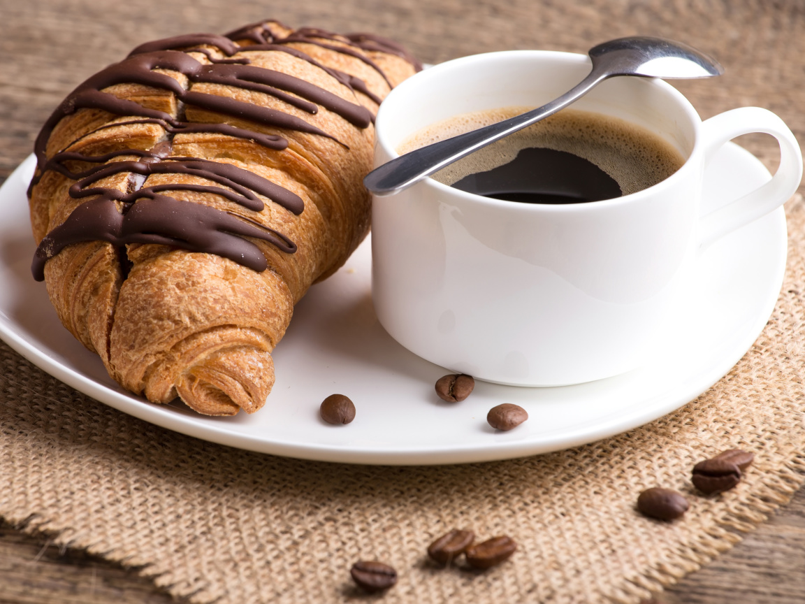 Das Breakfast with Croissant Wallpaper 1152x864