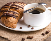 Breakfast with Croissant wallpaper 176x144