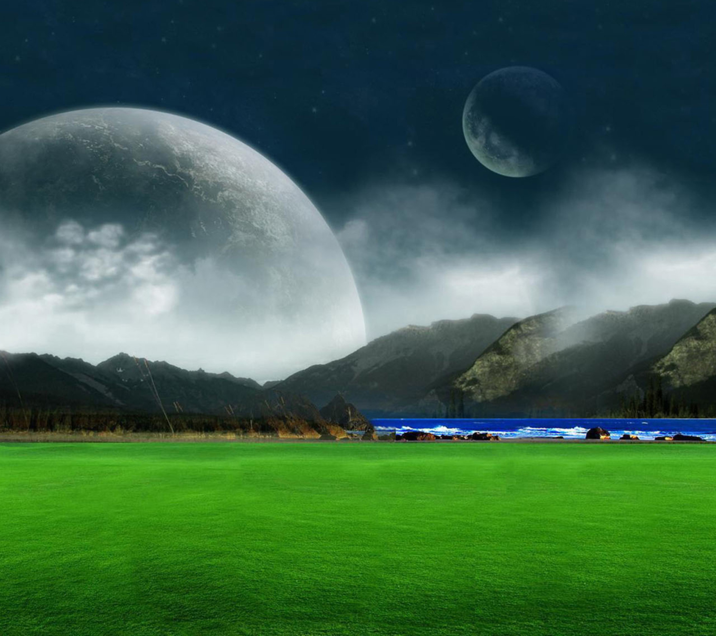 Screenshot №1 pro téma Moon Landscape 1440x1280